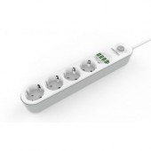 Pagarinātājs Ar USB, 2M, 4 Kontaktligzdas + 4x USB (KD4030)